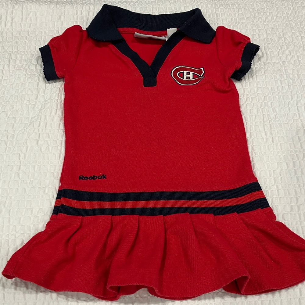 Reebok Red and Navy Flared Polo Dress